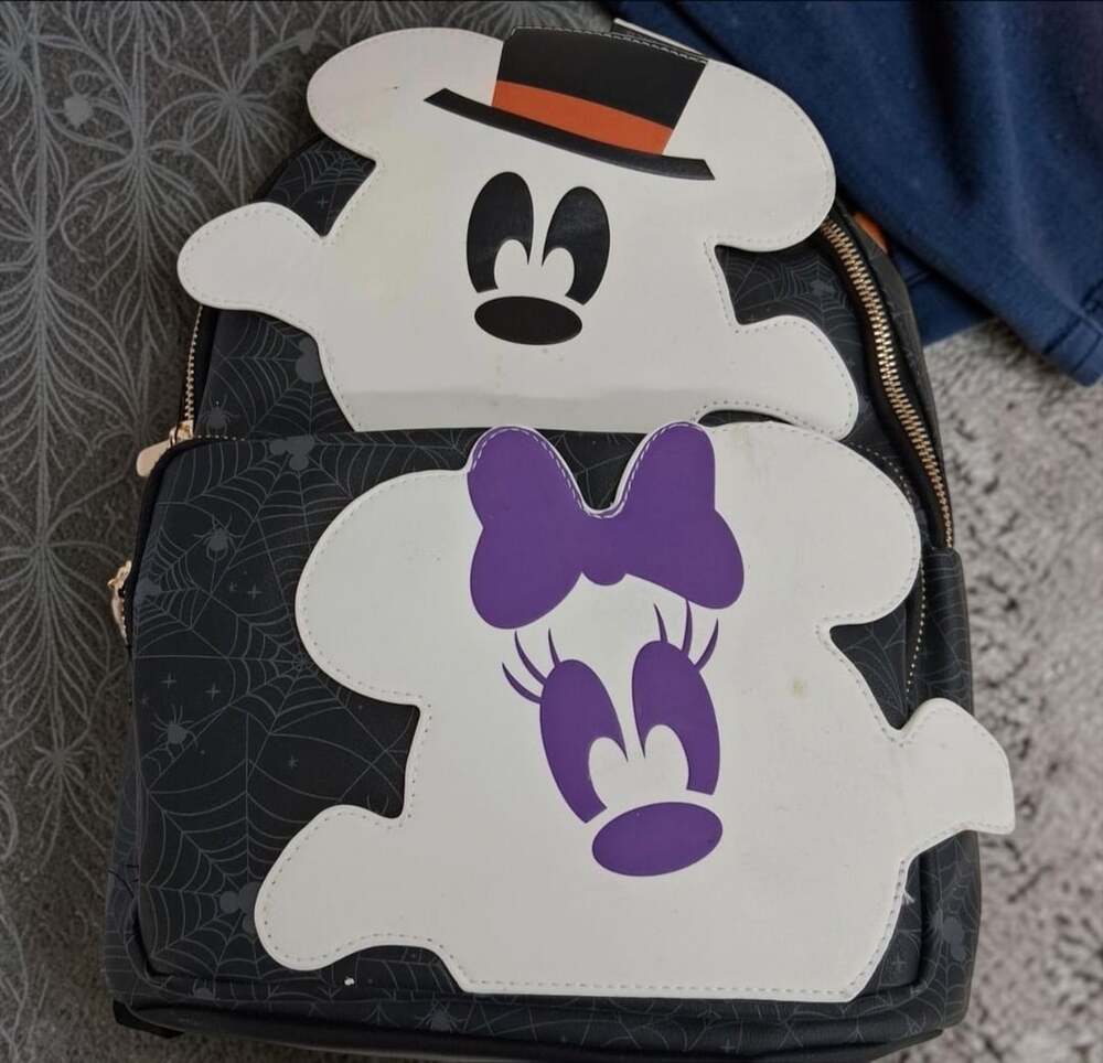 Disney Bioworld Mickey Minnie Ghost Glow-In-The-Dark Mini Backpack